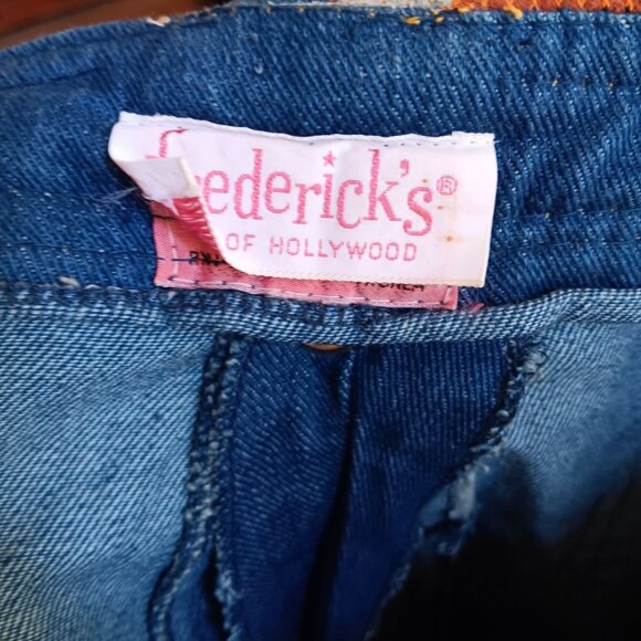 Vintage Women's Bellbottom Jeans 11/12 27x30 70s Patchwork Frederick's Hollywood - Picture 8 of 10